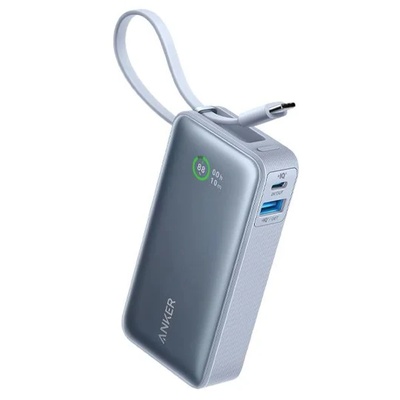 باور بانك Anker Nano (30W) مدمج بكابل USB-C (أزرق)