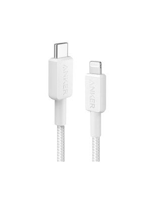 كابل Anker 322 USB-C إلى Lightning (3 قدم مغلف) أبيض