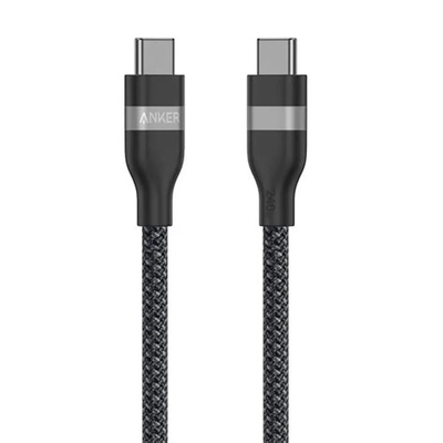 كابل Anker USB-C إلى USB-C (6 قدم، 240 وات، مغلف) أسود