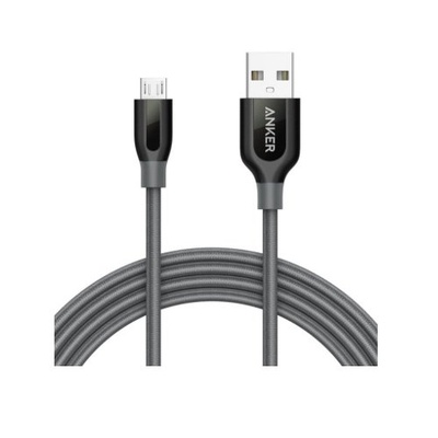 كابل باور لاين بلس مايكرو يو إس بي 6 قدم رمادي