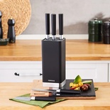 طقم سكاكين ستاند أسود مكون من 6 قطع من كاراجا