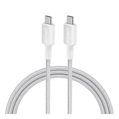 كابل Anker 322 USB-C إلى USB-C (6 قدم مغلف) أبيض